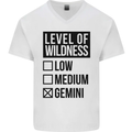 Levels of Wildness Gemini Mens V-Neck Cotton T-Shirt White