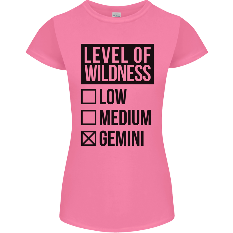 Levels of Wildness Gemini Womens Petite Cut T-Shirt Azalea