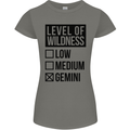 Levels of Wildness Gemini Womens Petite Cut T-Shirt Charcoal