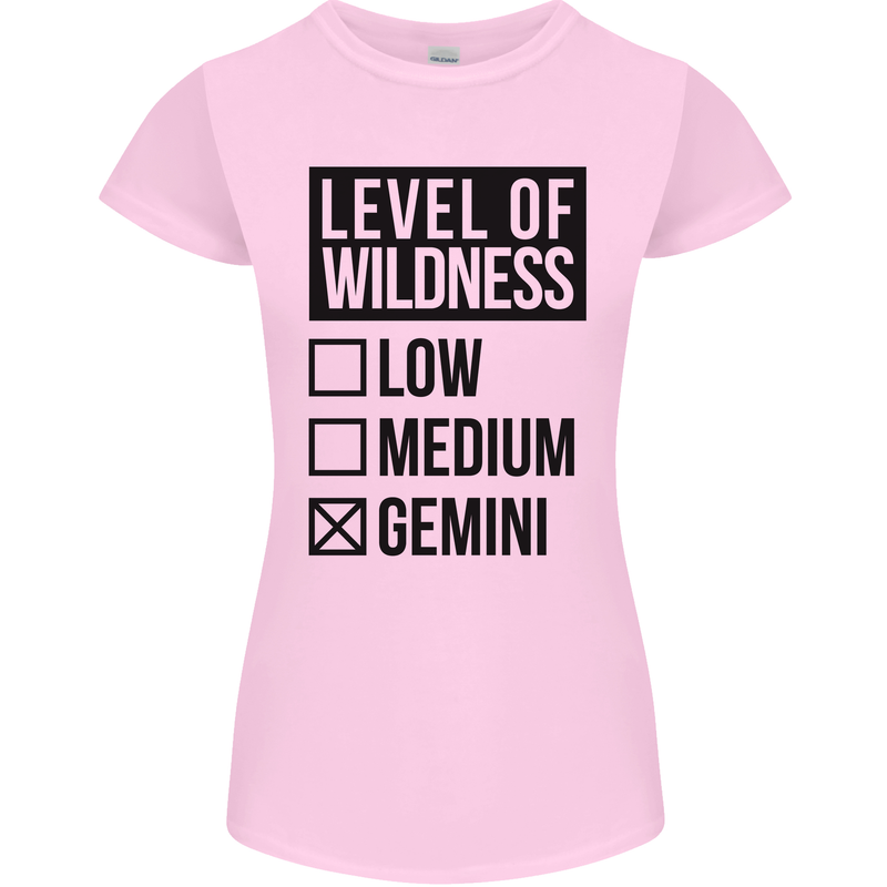 Levels of Wildness Gemini Womens Petite Cut T-Shirt Light Pink