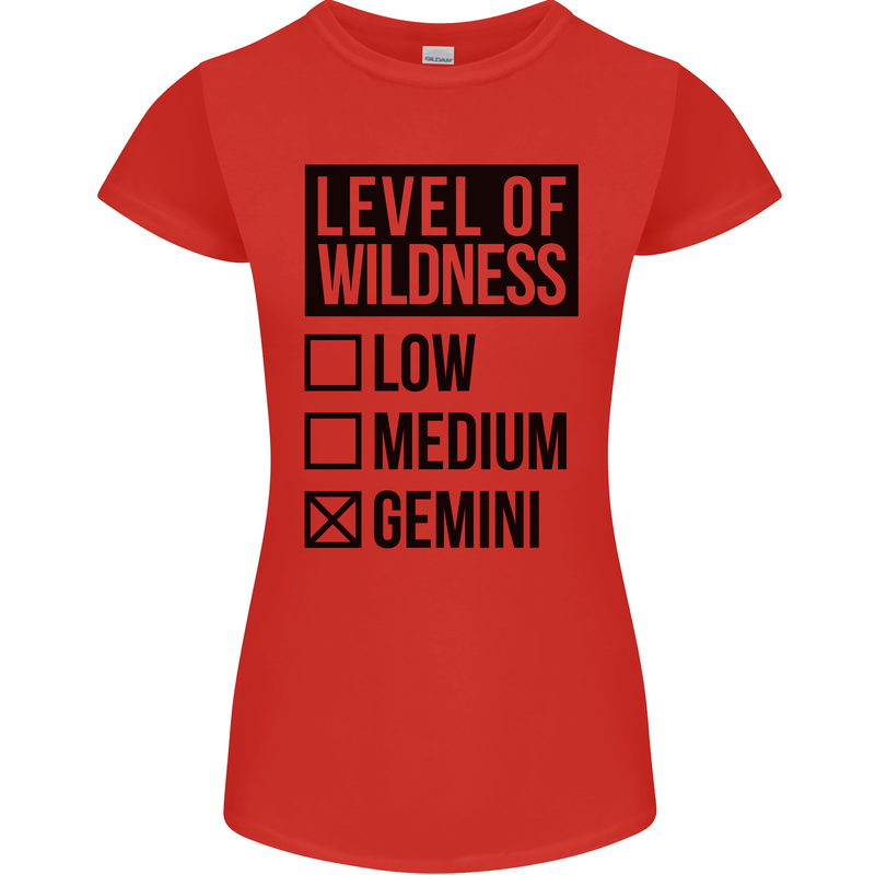 Levels of Wildness Gemini Womens Petite Cut T-Shirt Red