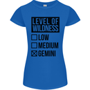 Levels of Wildness Gemini Womens Petite Cut T-Shirt Royal Blue