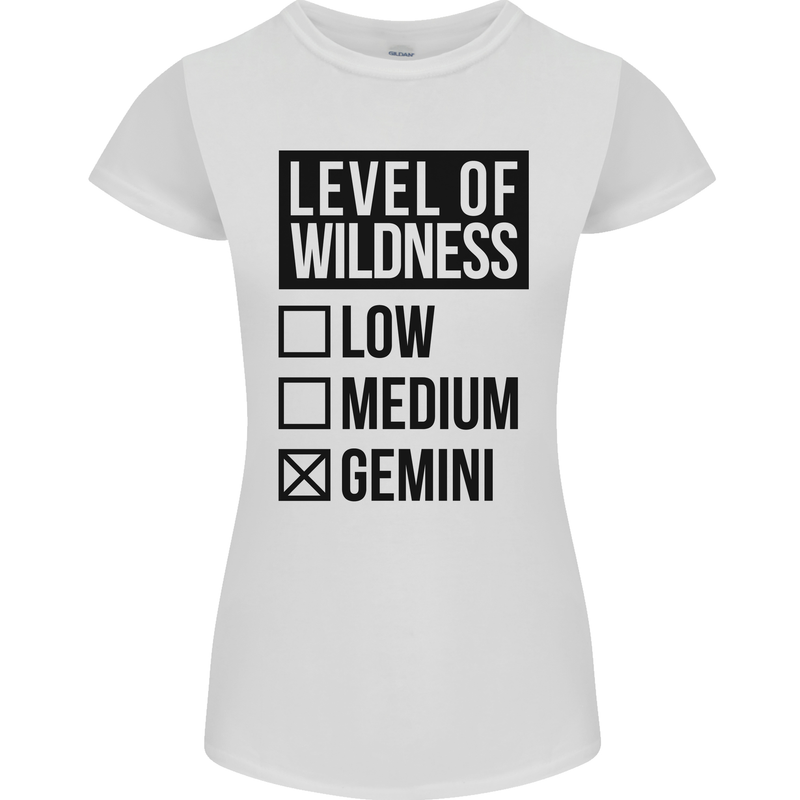 Levels of Wildness Gemini Womens Petite Cut T-Shirt White