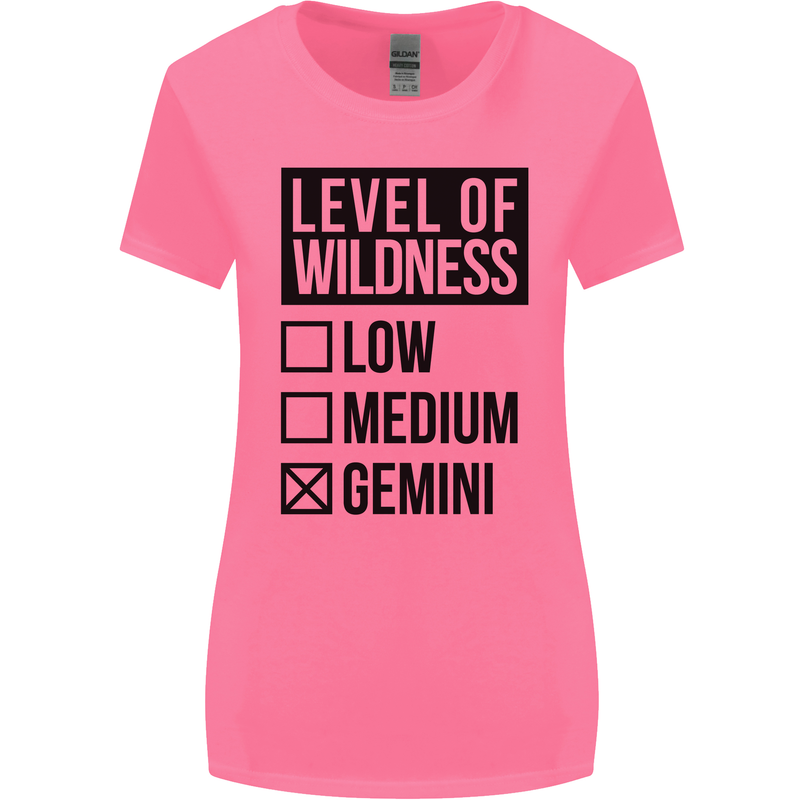 Levels of Wildness Gemini Womens Wider Cut T-Shirt Azalea