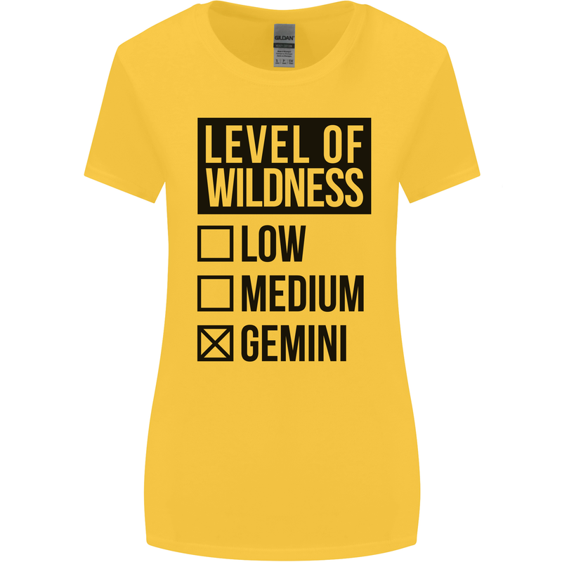 Levels of Wildness Gemini Womens Wider Cut T-Shirt Yellow