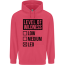 Levels of Wildness Leo Childrens Kids Hoodie Heliconia