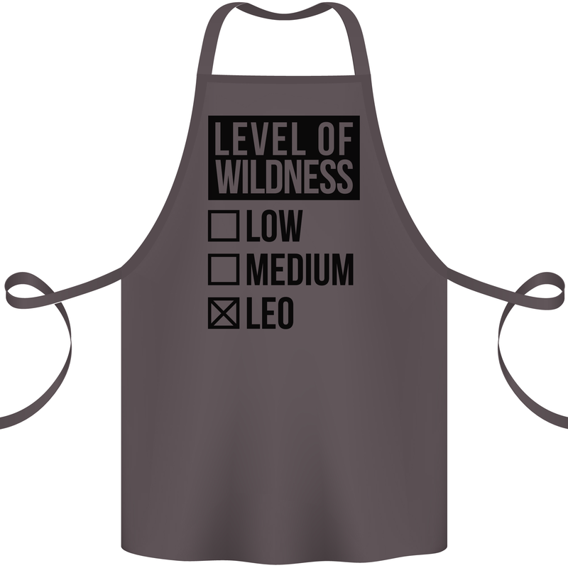 Levels of Wildness Leo Cotton Apron 100% Organic Dark Grey