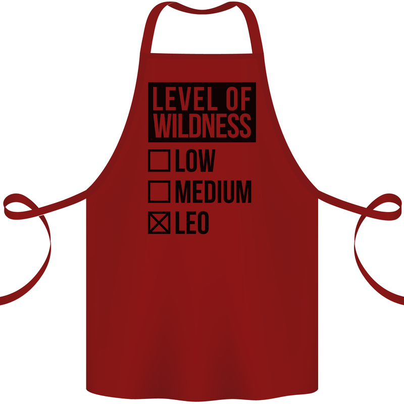 Levels of Wildness Leo Cotton Apron 100% Organic Maroon