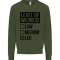 Levels of Wildness Leo Kids Sweatshirt Jumper Forest Green