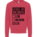 Levels of Wildness Leo Kids Sweatshirt Jumper Heliconia