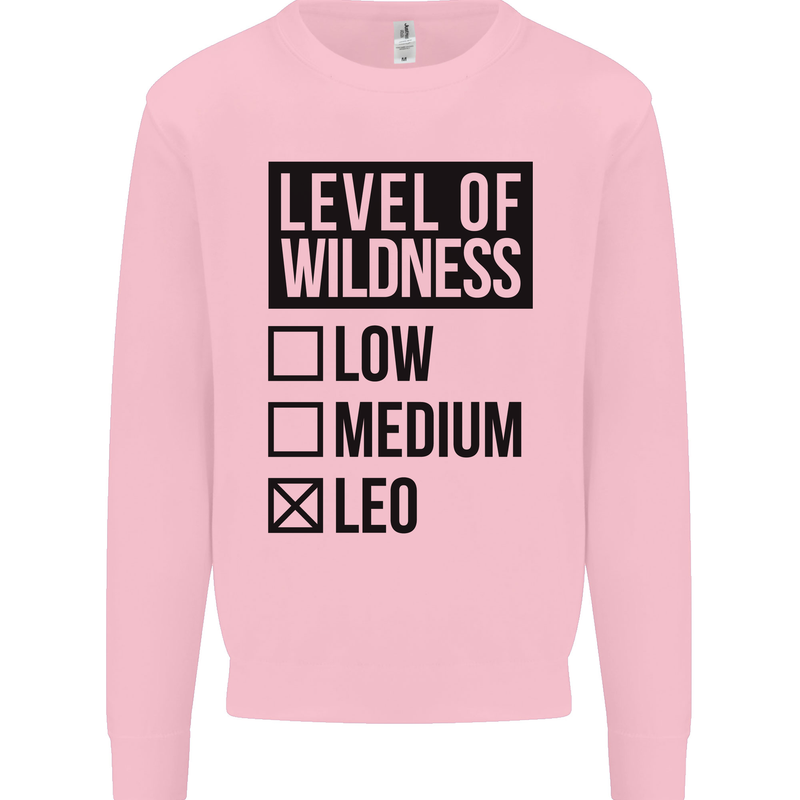 Levels of Wildness Leo Kids Sweatshirt Jumper Light Pink