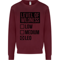 Levels of Wildness Leo Kids Sweatshirt Jumper Maroon