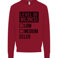 Levels of Wildness Leo Kids Sweatshirt Jumper Red