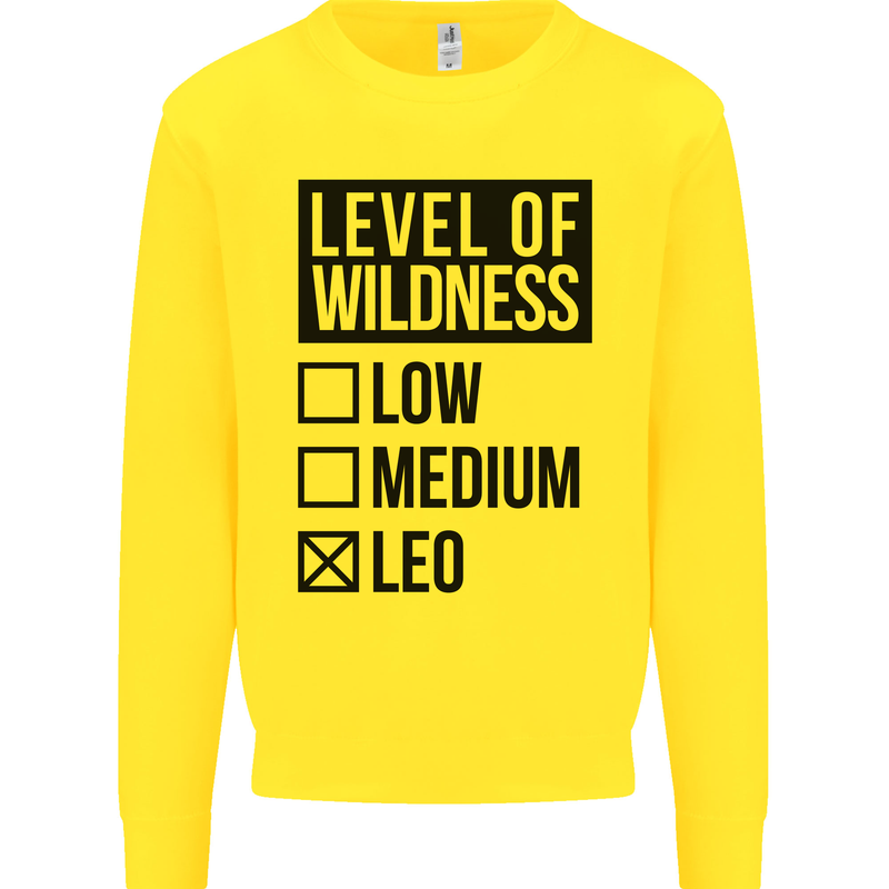 Levels of Wildness Leo Kids Sweatshirt Jumper Yellow