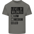 Levels of Wildness Leo Kids T-Shirt Childrens Charcoal