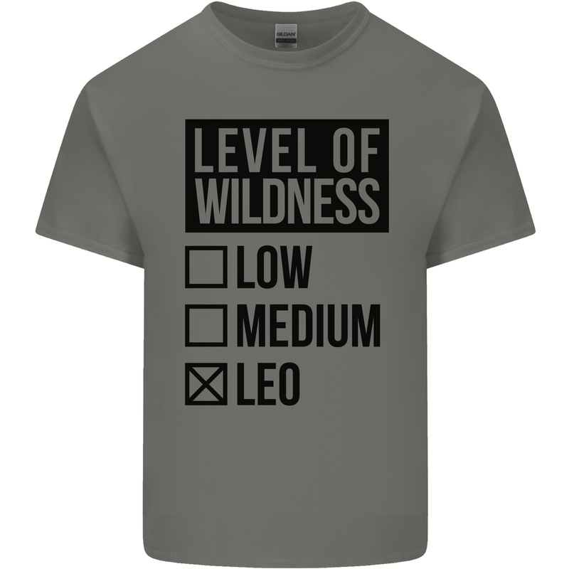 Levels of Wildness Leo Kids T-Shirt Childrens Charcoal