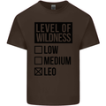 Levels of Wildness Leo Kids T-Shirt Childrens Chocolate