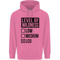 Levels of Wildness Leo Mens 80% Cotton Hoodie Azelea