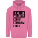 Levels of Wildness Leo Mens 80% Cotton Hoodie Azelea