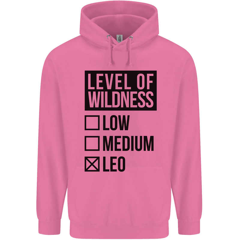 Levels of Wildness Leo Mens 80% Cotton Hoodie Azelea