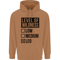 Levels of Wildness Leo Mens 80% Cotton Hoodie Caramel Latte