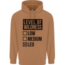 Levels of Wildness Leo Mens 80% Cotton Hoodie Caramel Latte