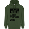 Levels of Wildness Leo Mens 80% Cotton Hoodie Forest Green