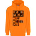 Levels of Wildness Leo Mens 80% Cotton Hoodie Orange