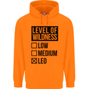 Levels of Wildness Leo Mens 80% Cotton Hoodie Orange