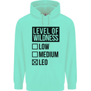 Levels of Wildness Leo Mens 80% Cotton Hoodie Peppermint