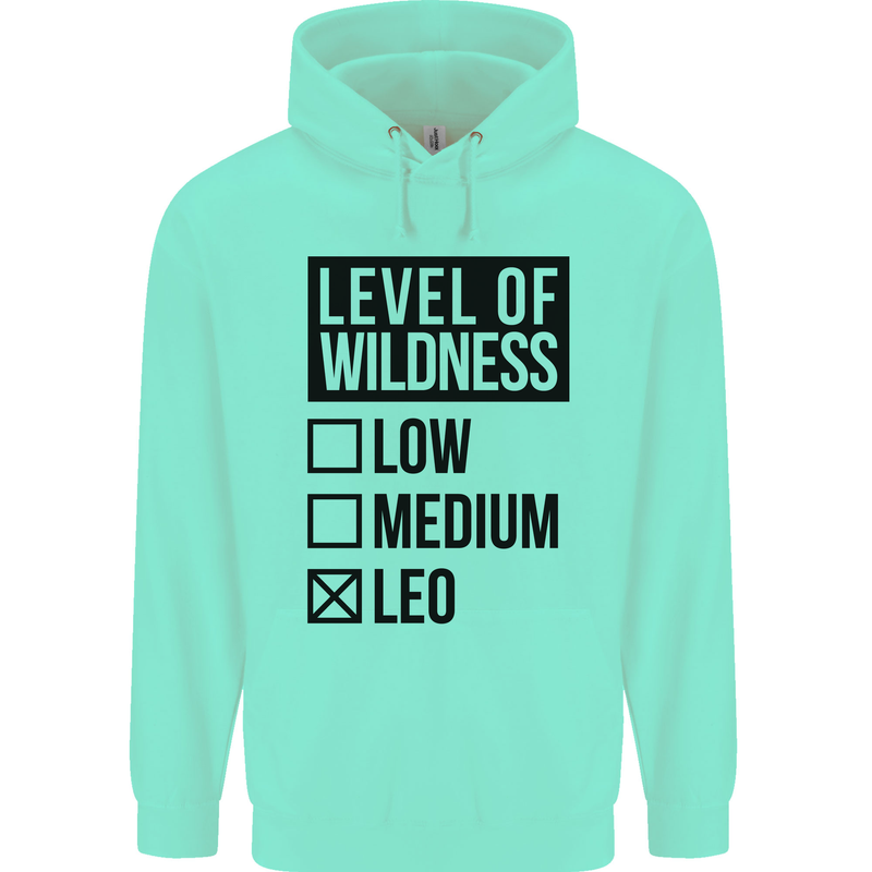 Levels of Wildness Leo Mens 80% Cotton Hoodie Peppermint