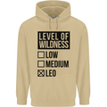 Levels of Wildness Leo Mens 80% Cotton Hoodie Sand