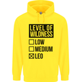 Levels of Wildness Leo Mens 80% Cotton Hoodie Yellow