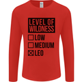 Levels of Wildness Leo Mens Long Sleeve T-Shirt Red