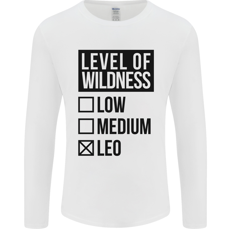 Levels of Wildness Leo Mens Long Sleeve T-Shirt White
