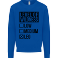 Levels of Wildness Leo Mens Sweatshirt Jumper Royal Blue