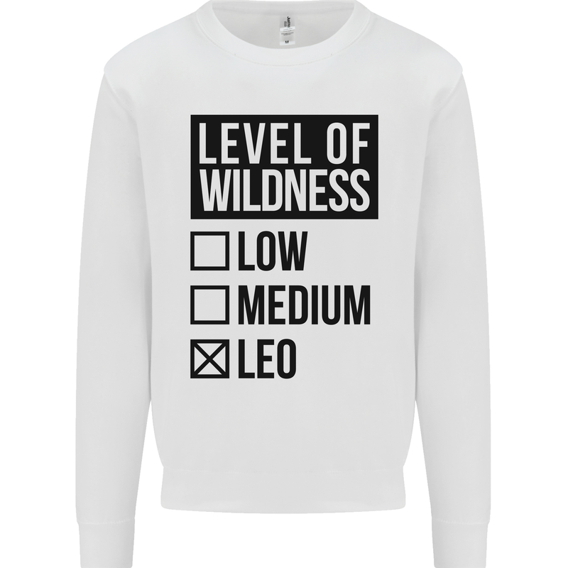 Levels of Wildness Leo Mens Sweatshirt Jumper White