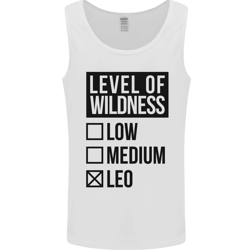 Levels of Wildness Leo Mens Vest Tank Top White