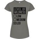 Levels of Wildness Leo Womens Petite Cut T-Shirt Charcoal