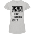 Levels of Wildness Leo Womens Petite Cut T-Shirt Sports Grey