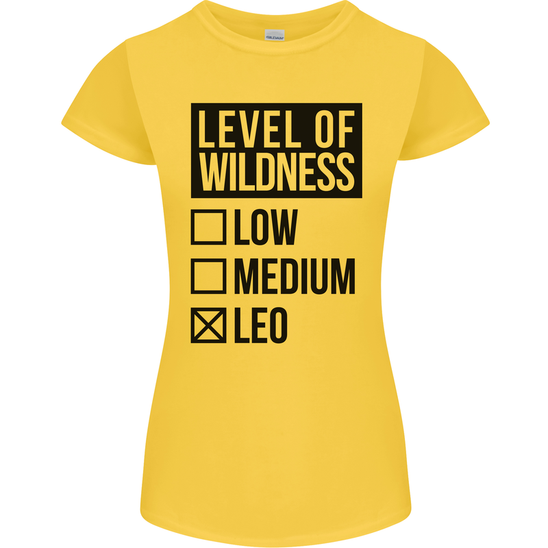 Levels of Wildness Leo Womens Petite Cut T-Shirt Yellow