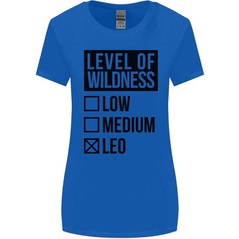 Levels of Wildness Leo Womens Wider Cut T-Shirt Royal Blue