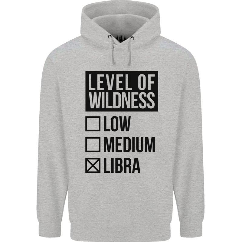 Levels of Wildness Libra Childrens Kids Hoodie Sports Grey