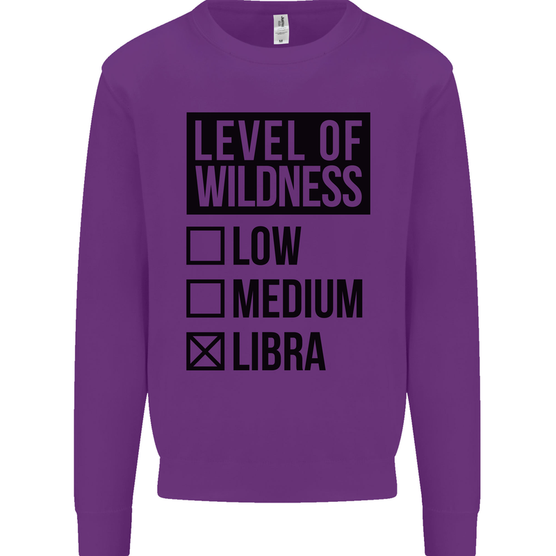 Levels of Wildness Libra Kids Sweatshirt Jumper Purple