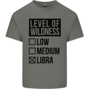 Levels of Wildness Libra Mens Cotton T-Shirt Tee Top Charcoal