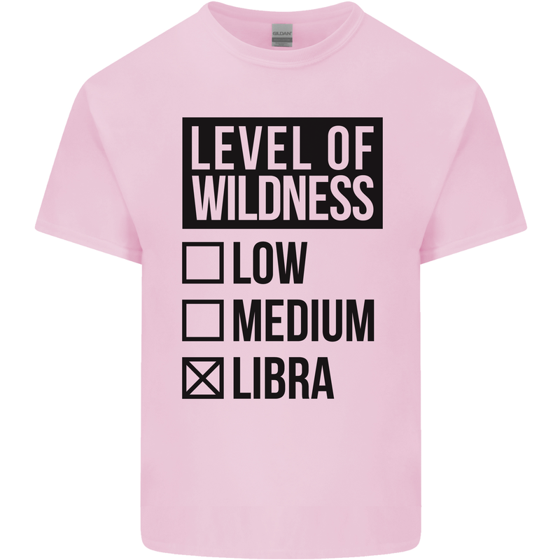 Levels of Wildness Libra Mens Cotton T-Shirt Tee Top Light Pink