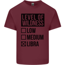 Levels of Wildness Libra Mens Cotton T-Shirt Tee Top Maroon