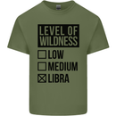 Levels of Wildness Libra Mens Cotton T-Shirt Tee Top Military Green