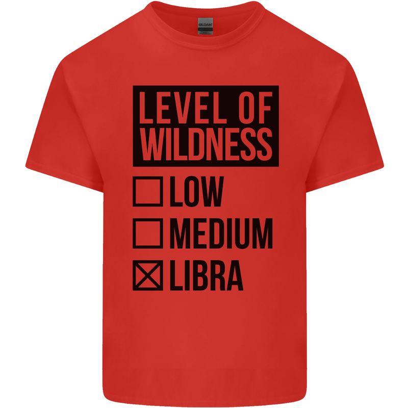 Levels of Wildness Libra Mens Cotton T-Shirt Tee Top Red
