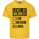 Levels of Wildness Libra Mens Cotton T-Shirt Tee Top Yellow